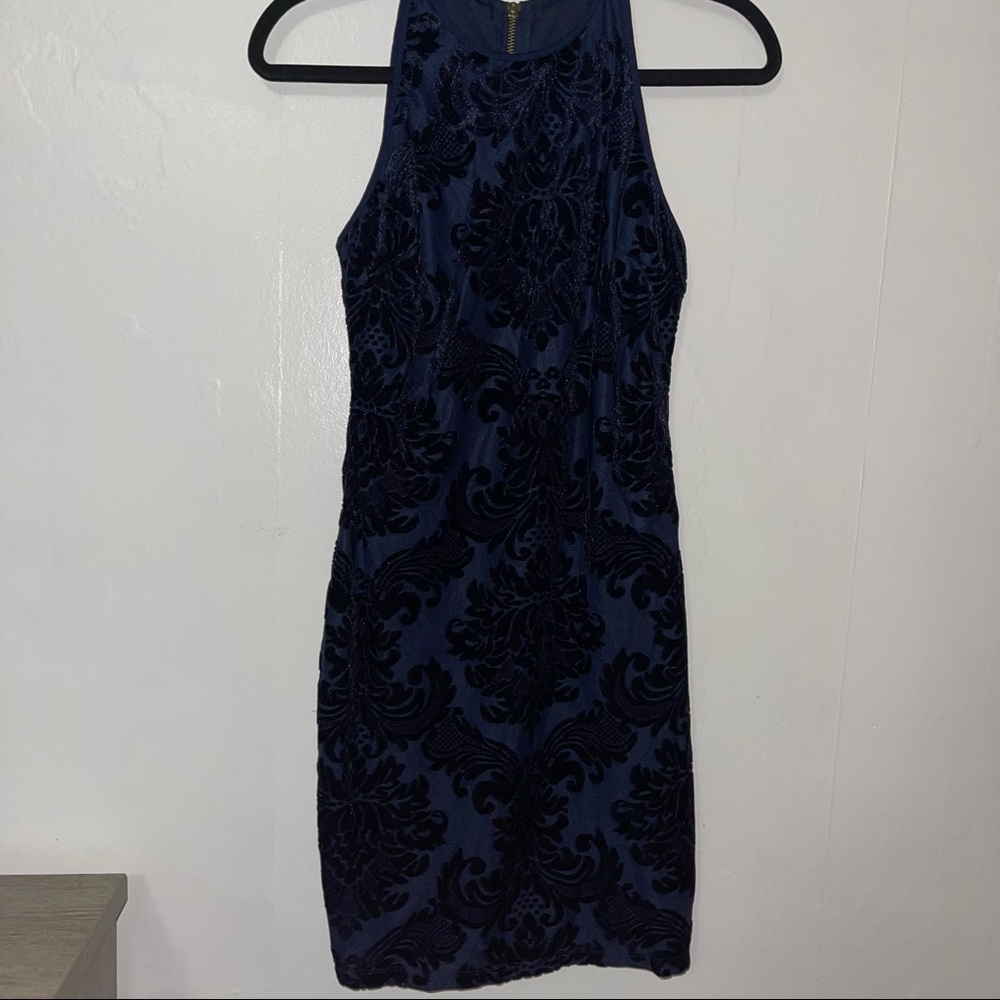 B. Darlin blue velvet cocktail dress